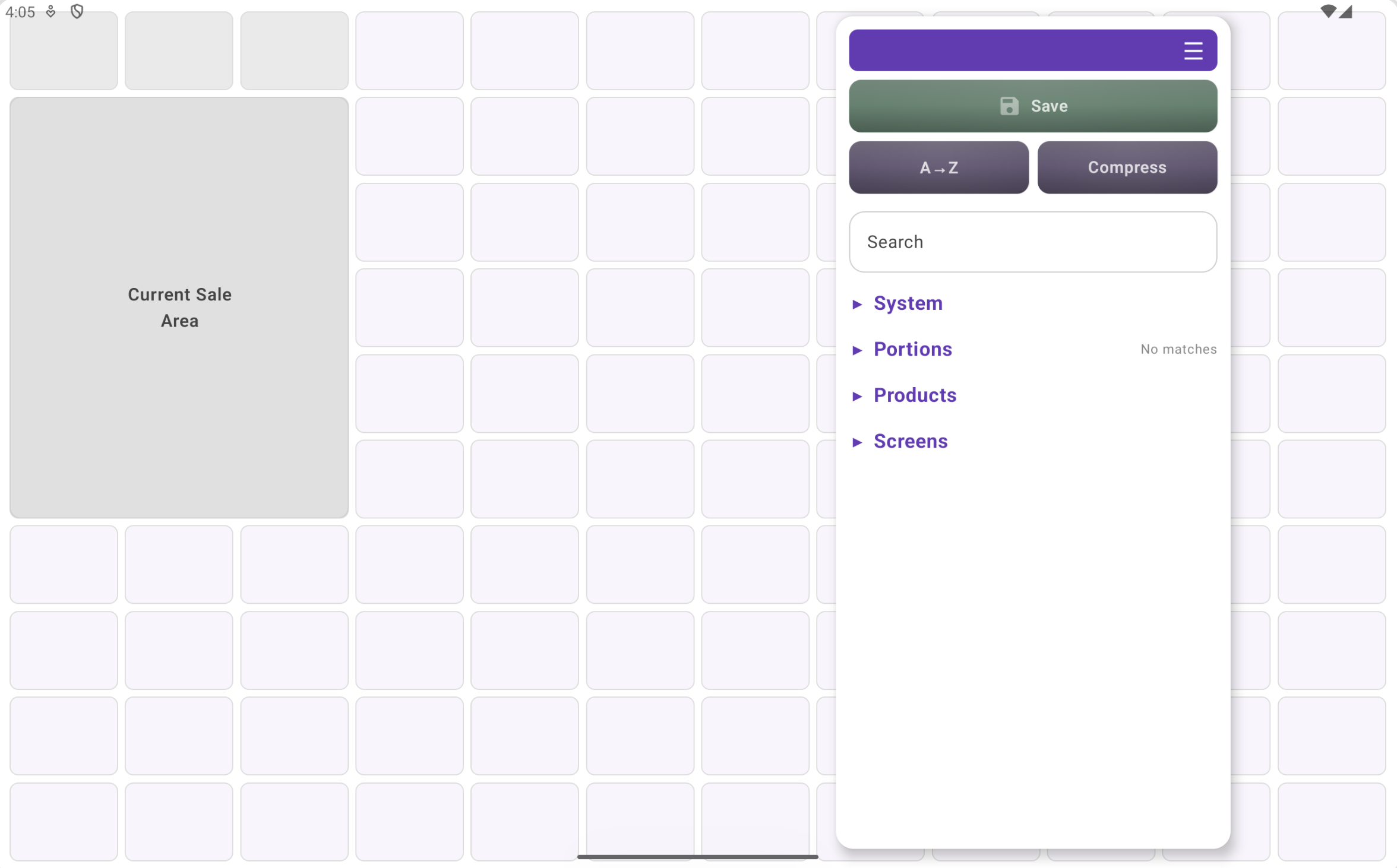 Real IndyHub POS screen designer